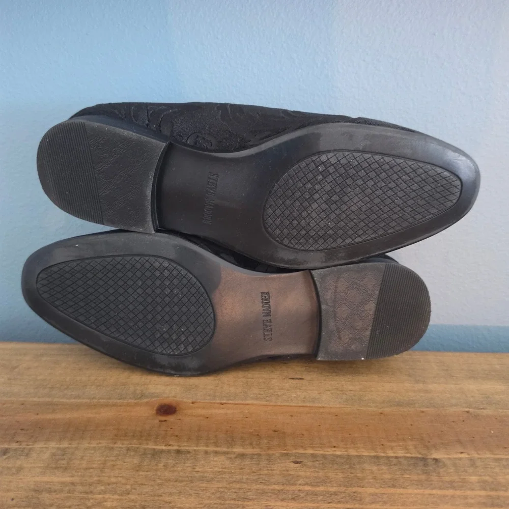 Steve Madden Mens Darth Velvet Loafers Slip On Black Embossed Size 8.5